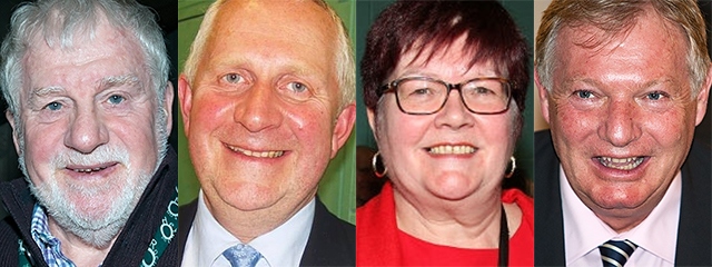 Councillors: Allen Brett, Ashley Dearnley, Janet Emsley and former councillor, Neil Butterworth