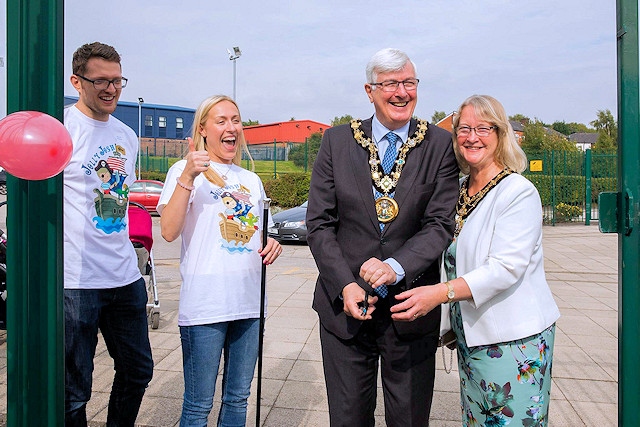 Carole and James Kelly with the Mayor and Mayoress at the opening of Jolly Josh in September 2017