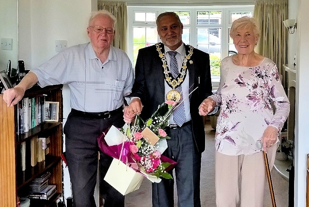 Frank and Ruth Rudd with Mayor of Rochdale Mohammed Zaman