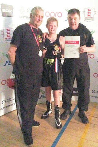Allana Shaw, England Boxing National School Championship title with Alan Bacon and Steven Connellan