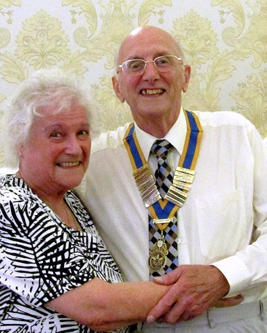 President of Rochdale Rotary Club, Keith Banks with Immediate Past President Ann Stott 
