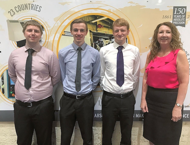 Owen Camps, Rhys Garlick, Danny Quirk and Mary McGrath (HR Manager)