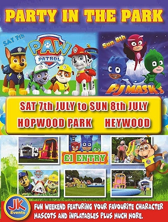 Heywood Inflatable Party in the Park – Hopwood Park, Sat 7 & Sun 8 July, 10am – 2.30pm & 12.30pm – 5pm