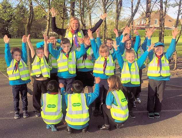 Specsavers in Rochdale donated high visibility jackets to the 12A Rochdale Smithy Bridge Beavers scout club