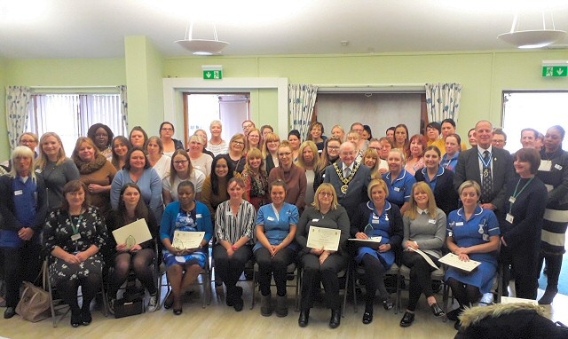 Some of the health and social care professionals who completed Springhill Hospice's Palliative Care Education Passport Programme
