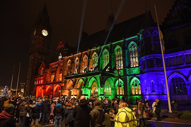 Rochdale Town Hall was the biggest Christmas light of them all