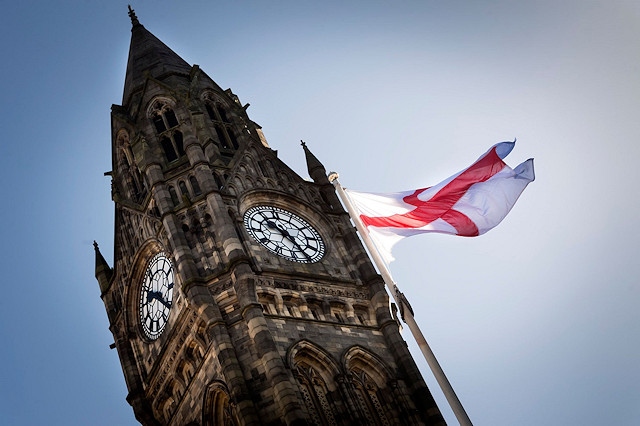 The Saint George cross will fly high above Rochdale on Tuesday 23 April