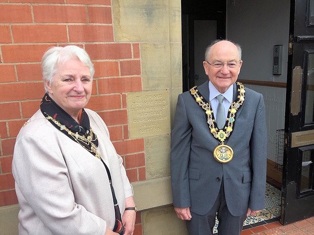 Mayor Billy Sheerin and Mayoress Lynn Sheerin opened the Carnegie Building in Castleton
