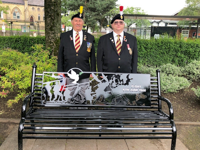 D-Day bench at Heywood Memorial Gardens