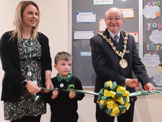 Mayor Billy Sheerin opened a new space at Shawclough Primary School