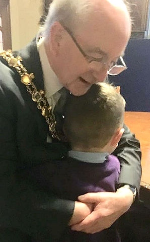 Mayor Billy Sheerin with one of the service users