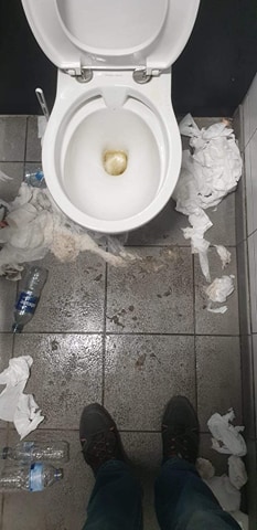 Toilet conditions inside JD Sports