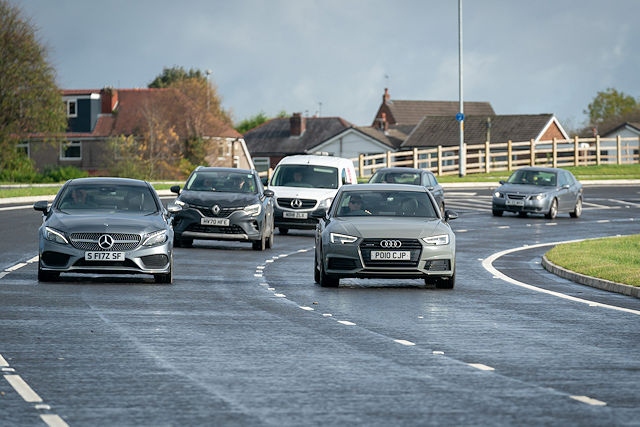 First cars on new South Heywood link road, 'Queen Elizabeth Way'