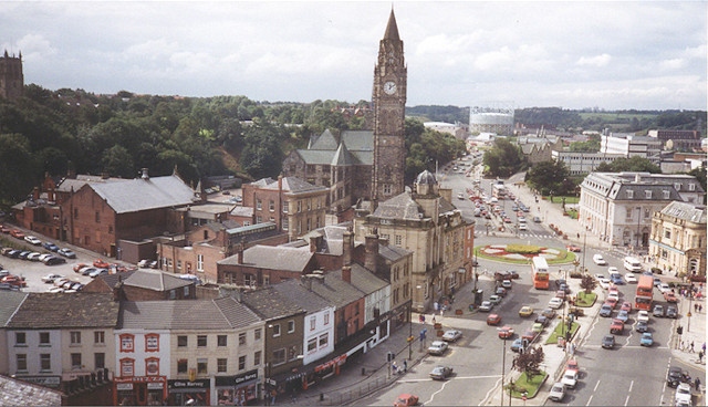 Rochdale town centre in 1990