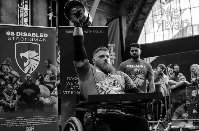 Greg Bramwell won the Men’s Seated Class Two category at England’s Strongest Disabled Ma