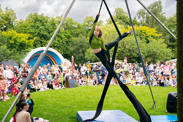 Skylight Circus Arts at Queen’s Park in Heywood, they performed to big crowds all week