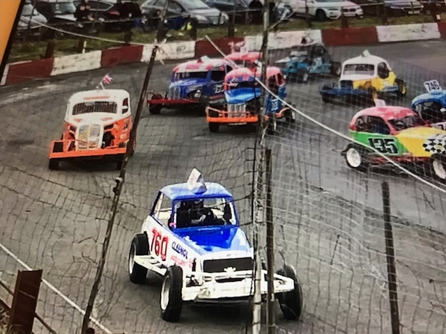 Heritage stock cars in action from Buxton