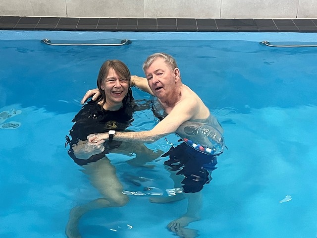 Jill Turner, facility manager with Vincent Swift in the new hydrotherapy pool
