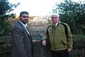 Paul Rowen with resident Mohammed Saj at the Turner Brothers site