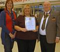 Sue Furby, Andrea Kelly of Heaton Park Sainsbury’s,  Middleton Rotary President Jeffrey Lawton 