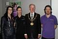 Link4Life employees (left to right) Ashley Barker, Laura Carty and Stuart England with the Mayor, Cllr James Gartside