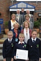 Peter King, Di King, local Rotarians Stuart Sawle, Janice Sawle, Sue Furby and Jean Nott, with Rota Kids Louise Woodhouse, Jake Neate and Millie Blackwell