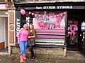 Winner of the Best Dressed Window: Lindsey Stansfield and Linzi Walker outside Beauty Boutique