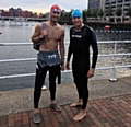 Danny Hirst and Paul Mears, pictured last year, have swam the length of Lake Windermere