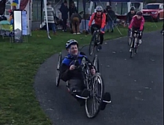 Philip Smith during his 120km hand-cycle challenge
