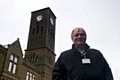 Councillor Neil Butterworth at the Milnrow Clock