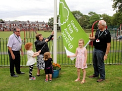 A Green Flag is raised in Hopwood Park