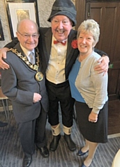 Mayor Billy Sheerin with comedian Jimmy Cricket and Mayor's attendant Dorothy Johnstone