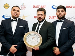 Manager of The Milnrow Balti, Mohammed, with his sons Hadis (left) and Shan (right) who help run the family business