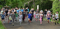 A junior parkrun is held in Queen's Park, Heywood every Sunday morning