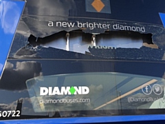 Damage to one of Diamond's buses