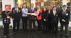 The cheque was presented to the veterans’ association at the Sutherland Road McColl's store