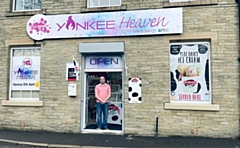Mark Jones in the entrance of the new Yankee Heaven at Canal Wharf, Littleborough