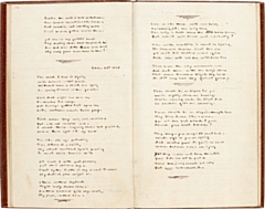 A rare handwritten manuscript of Emily Brontë's poems, mentioned in the preface to Wuthering Heights, with pencil corrections by sister Charlotte Brontë