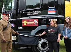 Major Ian Battersby and the Rigby family unveiled the new training vehicle named in memory of Middleton's Fusilier Lee Rigby