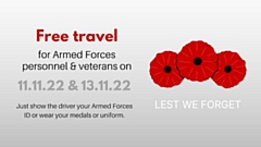 Free travel this Remembrance weekend
