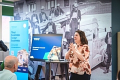 Kim Edge, the founder of Manchester Soap Company in Rochdale, shared her business journey at the ‘Launchpad into EnterprisingYou’ event in Rochdale’s Fire Up Co-Working space