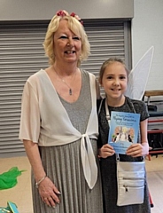 Author Yvonne Weatherhead with Bailey Middleton, a pupil at St Luke’s CE Primary School