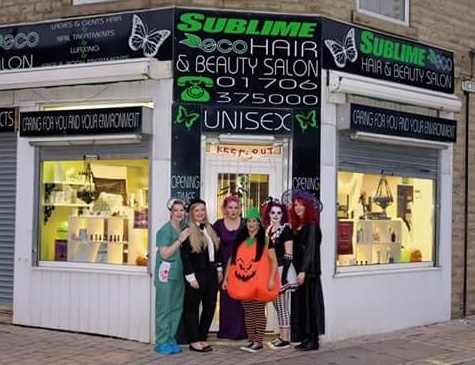 Staff at Sublime Eco Salon celebrating five years of business