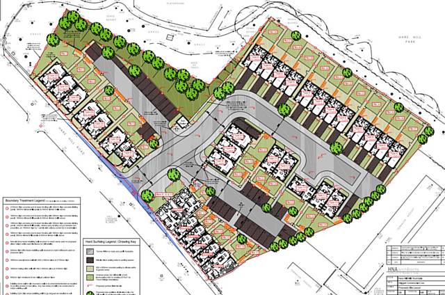 Site plan of the proposed development on Hare Hill Road