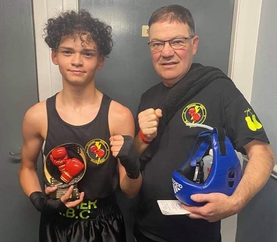 Austin with Hamer coach Steven Connellan