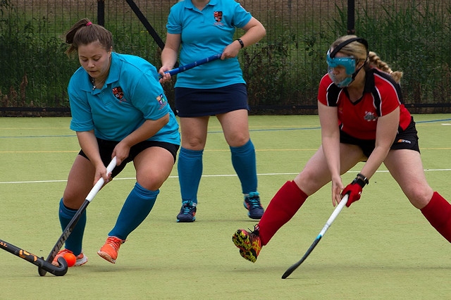 Katie Burrell (left) was named player of the match