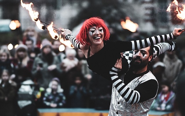 Street theatre and interactive arts group Travelling Light Circus will host fire shows featuring jugglers, torch spinning and dance for a multi-sensory mesmerising experience