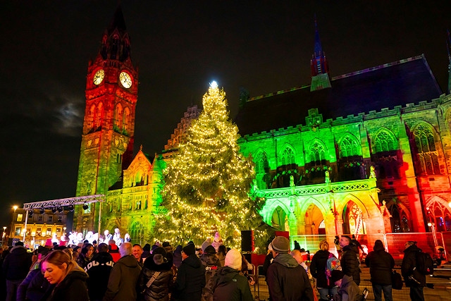 Rochdale Town Hall will be illuminated for the occasion with the Christmas lights switch on set for Sunday from 5.30pm