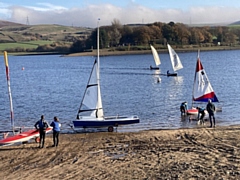 Hollingworth Lake Sailing Club coming ashore
