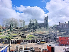 The Broadfield Park slopes at the back of Rochdale Town Hall